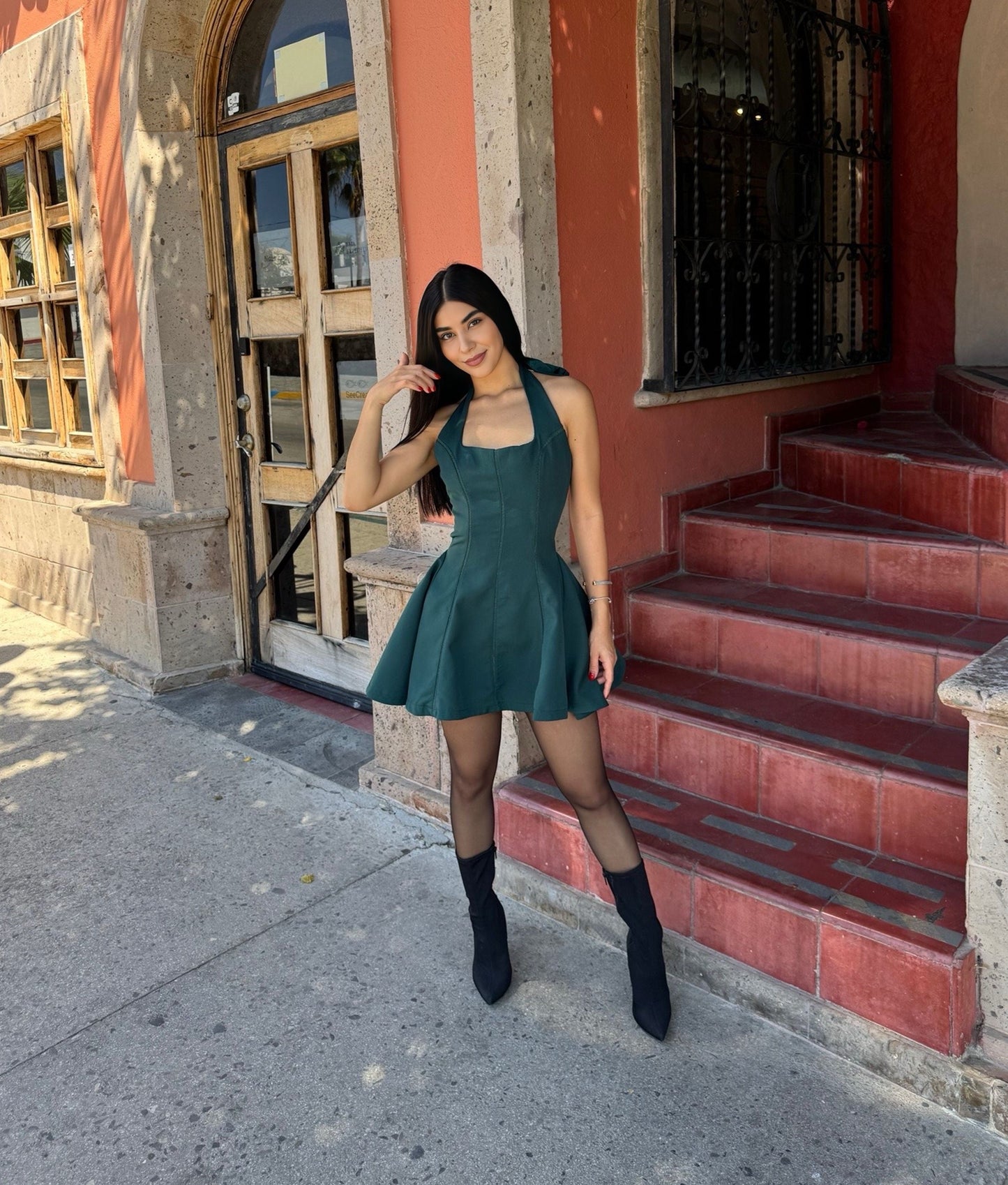 Leonor Dress Verde & Negro