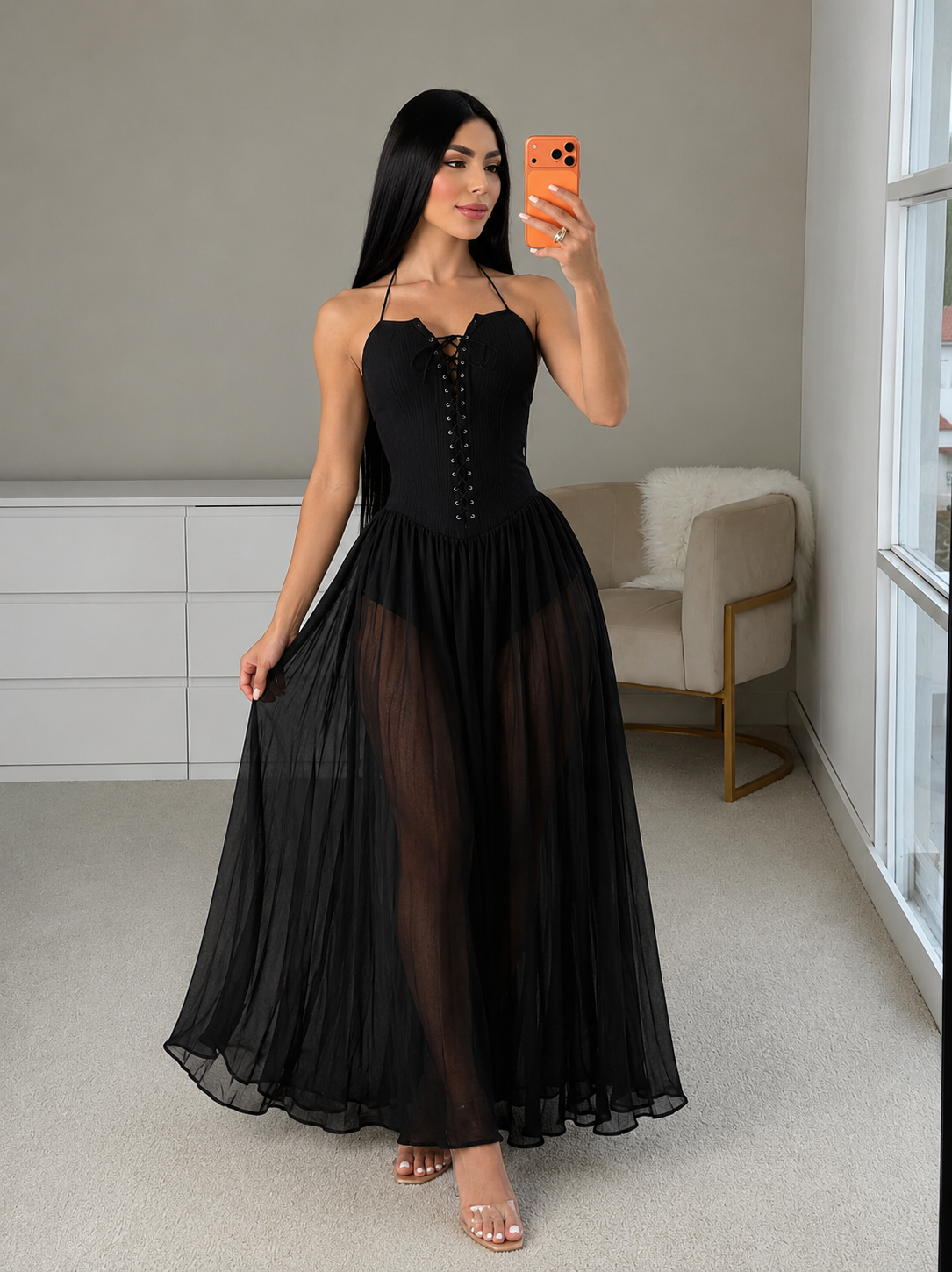 Daily Dress Blanco/Negro